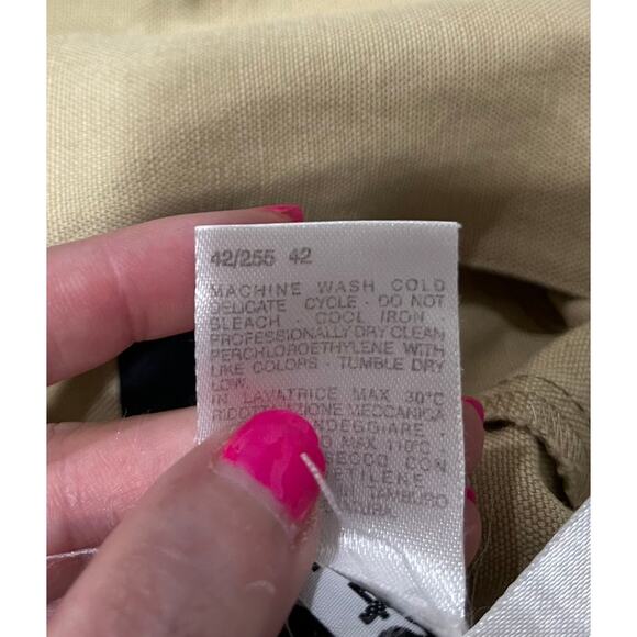 MAX MARA WEEKEND Khaki Cotton/Linen Lightweight Tailored Jacket Size 42 (US 10) - Picture 14 of 16